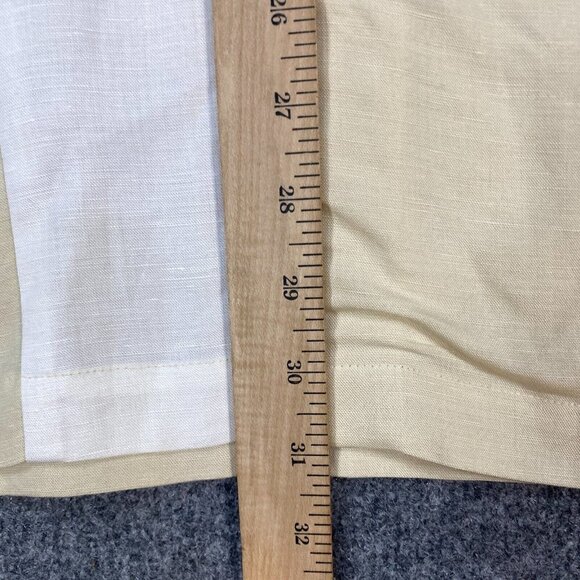 Cubavera Mens Shirt L Beige Linen Blend Embroidered MCM Hurricane Glass NEW - Picture 3 of 7